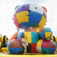 Air Giant Rainbow Color Inflatable Teddy Bear Cartoon Mascot For Outdoor Advertising