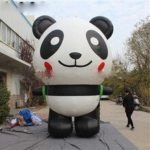 3m 5m 7m Tall Giant Inflatable Panda Promotional Blow Up Ground Cartoon Replicas For Advertising