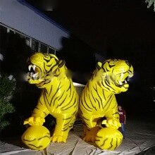 Outlet Full Colored Giant Inflatable Tiger Balloon With Balls Large Animal Mascot Advertising Decoration