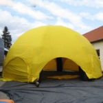 Durable Outdoor Yellow Giant Inflatable Spider Dome Tent With Full Covers Large Gazebo Event Station For Advertising