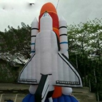 Hot 6m 20ft Large Inflatable Space Shuttle With Base Giant Rocket Advertising Spacecraft For Event
