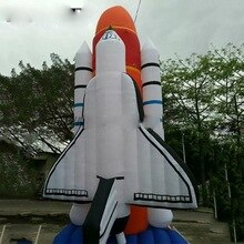 Hot 6m 20ft Large Inflatable Space Shuttle With Base Giant Rocket Advertising Spacecraft For Event