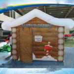 To Door 4x4m Christmas Inflatable Santa House Grotto For Gingerbread