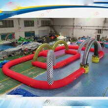 Air Outdoor Giant Inflatable Go Kart Track For Zorb Ball Large Race Car
