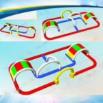 Air Outdoor 20x10m Giant Inflatable Go Kart Track For Zorb Ball Race Car