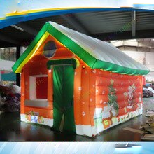 4x3x3h Christmas Decorations Led Lights Inflatable Santa Claus House Tent Grotto