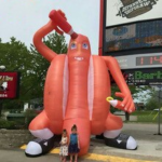 Bingo 5m High Giant Inflatable Hot Dog Man Outdoor Decoration For Gourmet Festival Night Market