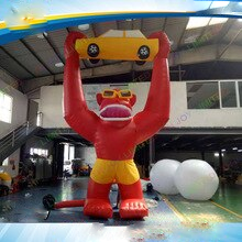 To Door 20ft 6m Giant Inflatable Gorilla Cartoon Pvc Monkey Model Outdoor Advertising