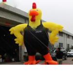 Commercial Toy 6mh Inflatable Sport Rooster Cartoon Air Blow Characteristic Advertising Logo Yellow Standing Chicken Balloon