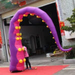 Bingo 3m High Giant Inflatable Octopus Tentacle Model Inflated Ocean Theme For Exterior Wall Decoration