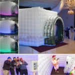 Portable Inflatable Cube Photo Booth Two Doors Tent Room With Led Light