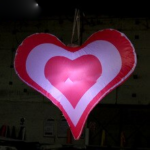 Eco-friendly 0 8 Meters Inflatable Heart Shape Model With Led Lighs For Party Ceiling Hanging Balloon Toys
