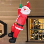 Personalized 2m Height Christmas Inflatables Hanging Santa Inflatable Claus Toys