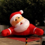 6 5x4 3x4 5 Meters Inflatable Led Half Body Santa Claus Decoration Characteristic Christmas Old Man Toy For Roof Displaying