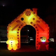 Express 5x1 2x5 Meters Inflatable Christmas Arch With Lighting Decor Gingerbread Balloon For Display Toys
