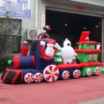 Attractive 5x1 2x1 7 Meters Inflatable Christmas Train For Outdoor Decoration Balloon Toys Retail