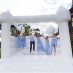 Bingo 5m High Pvc Inflatable White Bouncer For Wedding Party Outdoor Entertainment Decor