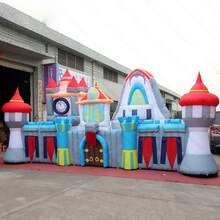 8x1 8x3 5 Meters Inflatable Castle Fence Model Backdrop Customized Advert Wall Decoration Background For Entrance Display