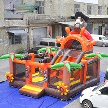 6 5x5 5 X 3 8 Mh Pirate Ship Inflatable Bouncer Slide Children Bounce House With Air Blower