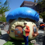 3 Meters Height Inflatable Mushroom House Model Decoration Individualized Advert Displaying Item Toy