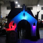 Eco-friendly 3x3mh Inflatable Haunted House Tunnel With Led Lights For Amusement Park Balloon Toys