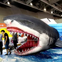 5x3 7x3 Meters Inflatable Shark Head Model Custom Made Vivid Mouth Decoration Event Toy