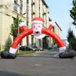 Happy Beautiful Santa Claus Arch Inflatable Christmas Archway For Outdoor Decoration