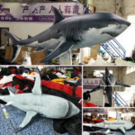 4m Length Air Sealed Inflatable Shark Toys Marine Life Model Hanging Ocean Decoration
