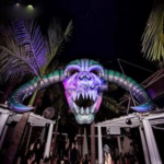 Giant 8 Meters Green Inflatable Skull With Led Lights For Halloween Decorations Customizable Size Display Toys