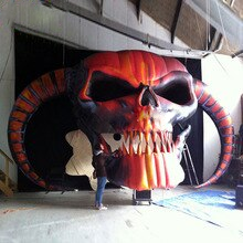 Exquisite Handmade 7x2 4x4 3mh Inflatable Skull For Halloween Decorations Red Display Toys