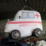 Personalized 2 2x1 6 Meters Inflatable Ambulance For Children Education Hanging-dec Cartoon Balloon Display Toys