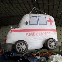 Personalized 2 2x1 6 Meters Inflatable Ambulance For Children Education Hanging-dec Cartoon Balloon Display Toys