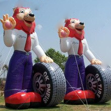 Hot Giant Inflatable Tire Cartoon For Advertising Man Display