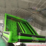 Green Inflatable Climbing Wall Giant With Bouncer For Kids And Adult