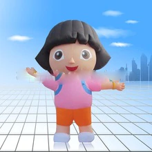 Customized 3m 10fth Lovely Inflatable Dora Cartoon Character Nice Girl For Event Decoration