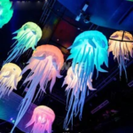 16 Colors Multi-colored Charming Hanging Led Light Inflatable Jellyfish Balloon For Stage Decor