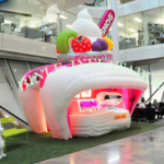 Custom Portable Fast Food And Drink Inflatable Ice Cream Stand Stall Station Concession Tent In Unique Shape Design