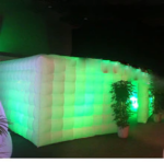 Moveable Square Shaped Inflatable Led Wall For Trade Show Lighting Cube Fence Temporary Office Pod
