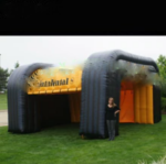 Fashion Black Inflatable Square Cube Tent With 2 Outdoor Large Marquee For Events