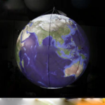 Giant Earth Ball Inflatable Globe Hanging With Led Light For Stage Decoration