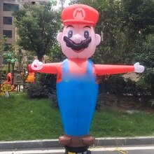 Lovely 2 5mh Small One Leg Inflatable Air Dancer With Blower Super Mario Cartoon Sky For Advertising