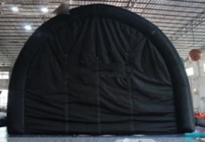 Large 8x6x5m Waterproof Cool Black Inflatable Stage Cover Round Air Roof Tent Tunnel Dome For Concert Or Events