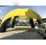Custom Made 12x6m 4legs Large Inflatable Spider Tent With Yellow Cover Car Garage Structure For Exhibition