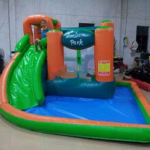 Inflatable Outdoor Water Slide With Swimming Pool And Bouncer Castle Slides For Kids