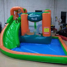 Inflatable Outdoor Water Slide With Swimming Pool And Bouncer Castle Slides For Kids