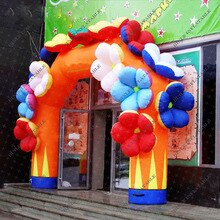 Romantic Inflatable Wedding Arch Flower With Led Lights Archway For Outdoor Decoration