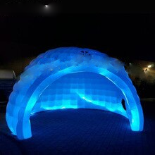 Waterproof Airblown Led Lighting Inflatable Half Dome Tent White Igloo For Party Meeting Event