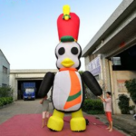 Promotional Toy 6mh Inflatable Penguin Model Wearing Hat Individualized Style For Advert Decoration In Promotion