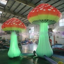 Air 2m 3m 5m Attractive Inflatable Mushroom With Led Lights For Outdoor Decoration