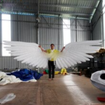 Outlet 5m Length Inflatable Stage Wings Costume Customized Angle White Wing Model Wearing Without Blower